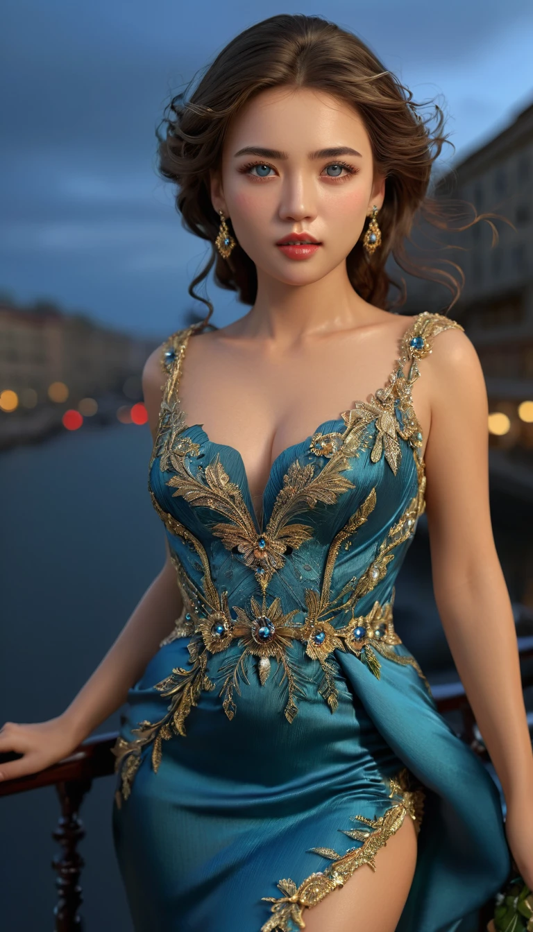 (full body shot:1.5), Wide angle, secret agent in evening dress, woman is beautiful and dangerous, evening dress is beautiful and comfortably to run and fight, a small handbag matching the dress, realistic digital art, James Bond 007 style, (best quality,4k,8k,highres,masterpiece:1.2),ultra-detailed,(realistic,photorealistic,photo-realistic:1.37),beautiful detailed eyes,beautiful detailed lips,extremely detailed eyes and face,longeyelashes,1woman,studio lighting,professional, cinematic, visible whole evenig dress and chic stilettos