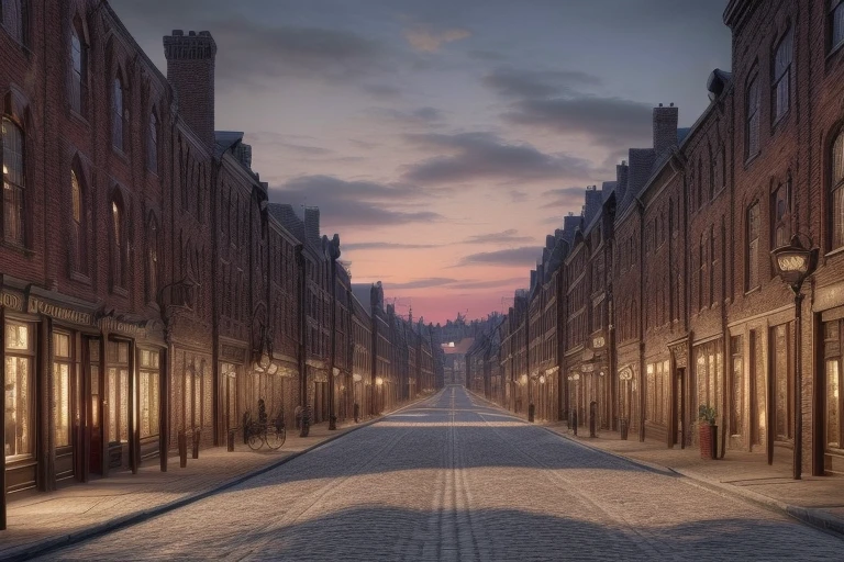 a provincial town in the 19th century, (crossroads street),  a bar, a hotel, (best quality,4k,8k,highres,masterpiece:1.2),ultra-detailed,(realistic,photorealistic,photo-realistic:1.37),detailed architecture, cobblestone streets, brick buildings,  wood buildings, ornate facades