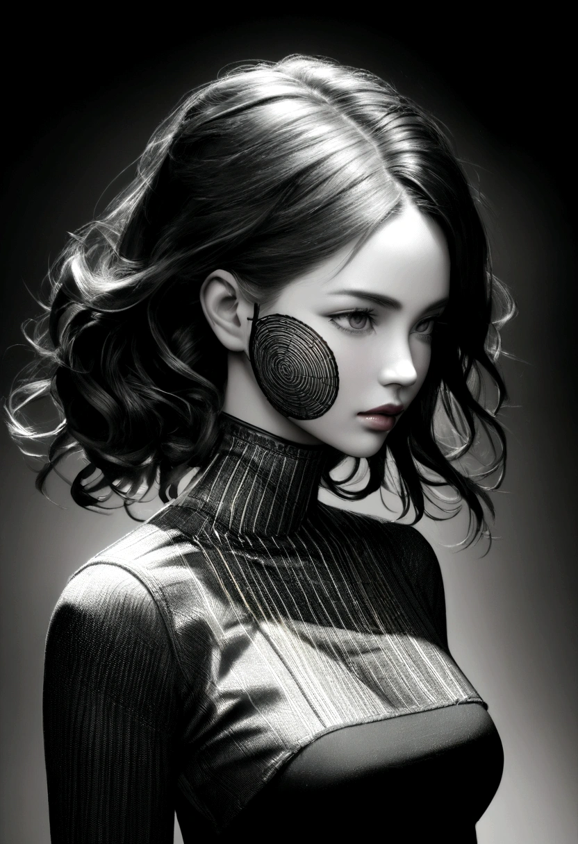 Data visualization art portrait, Wrapping a beauty's invisible body In selective color, digital energy Mathematical show set apart, photorealistic, fashion photography, beauty, high quality