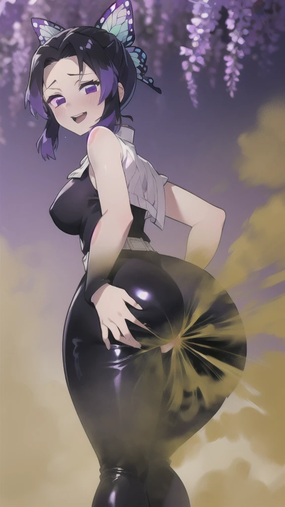 ((velocity)),Attacked by farts, (Mommy Hot Shinobu Kochou Demon Slayer),(((Women farting))),(girl farting),velocity,)(a female),(black and purple hair),(purple eyes),(her butt facing screen and bending over)),(wearing latex leggings),(anime girl),(Casino),(orgasm, Ahegao, crossed eyes, she is happy and horny),(masterpiece:1.2、top-quality, best-quality)、(the Extremely Detailed CG Unity 8K Wallpapers、ultra-detailed、Best Shadows)、(Detailed background)、(The best lighting、extremely delicate and beautiful)、depth of fields、1girl in、solo、upward looking gaze、