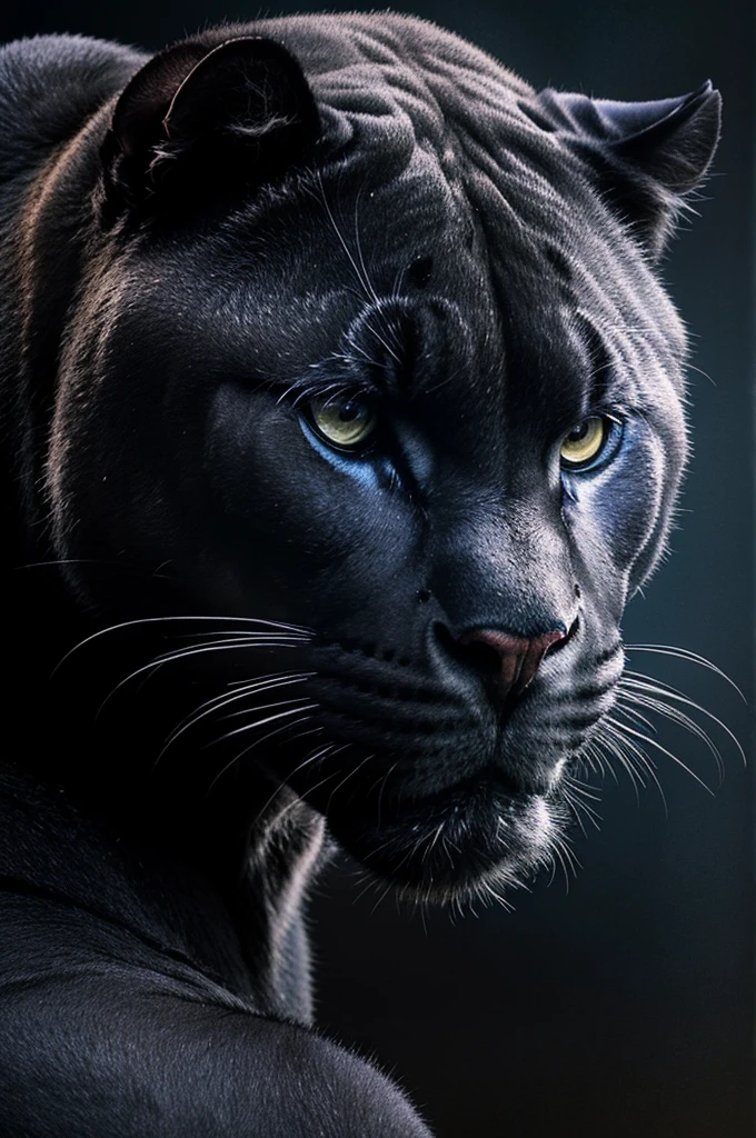 Create a strong panther despite sadness and loneliness