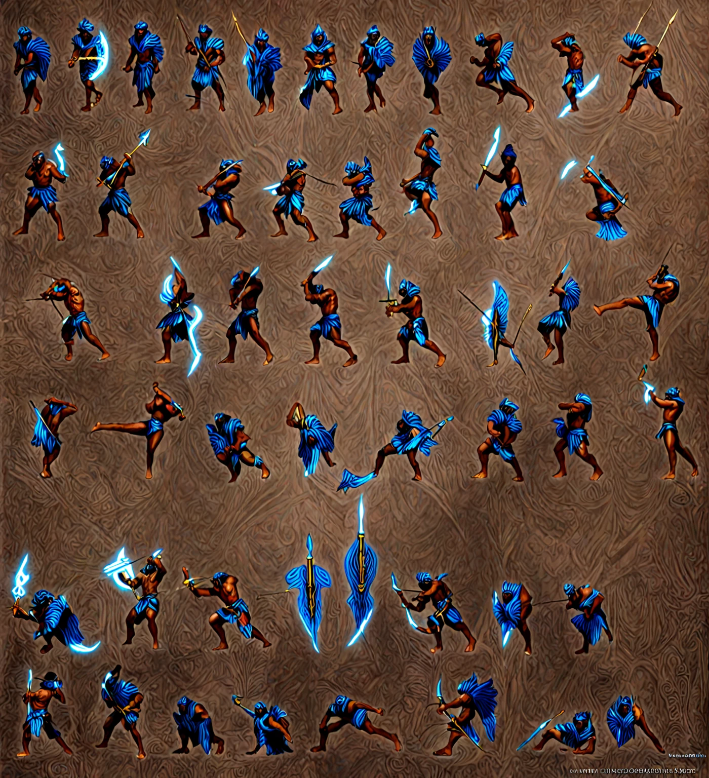 afrofuturism, a Black man with green tribal african warrior clothes holding a bow and arrow, bow and arrow, beat em up style, afrofuturism, ultra detailed, highly detailed, african god of hunt, muscular, strong, powerful, intense expression, dynamic pose, glowing tribal tattoos, ornate headdress, digital art, cinematic lighting, deep saturated colors, dramatic shadows, epic, masterpiece, 8k, hyper realistic, photorealistic