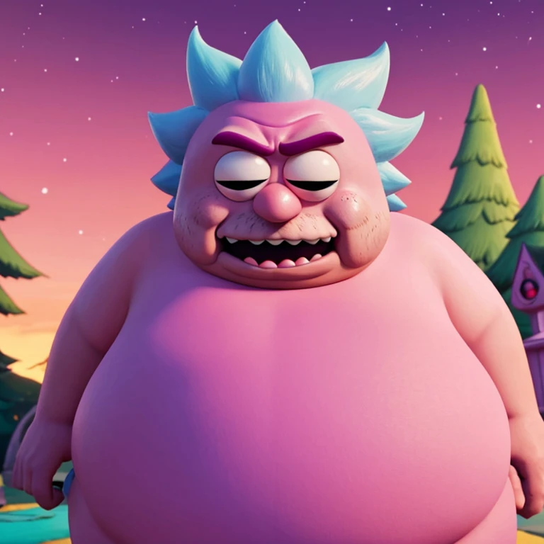 Pink Rick from Rick and morty the fat gangbeast character