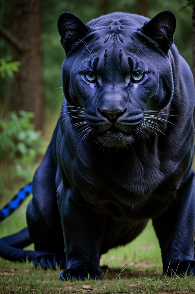 Generate an animated panther that looks strong and sad 