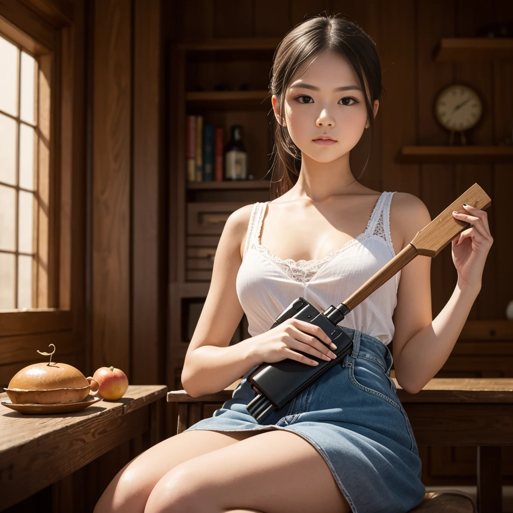 A masterpiece of the highest quality, featuring a girl holding an object.