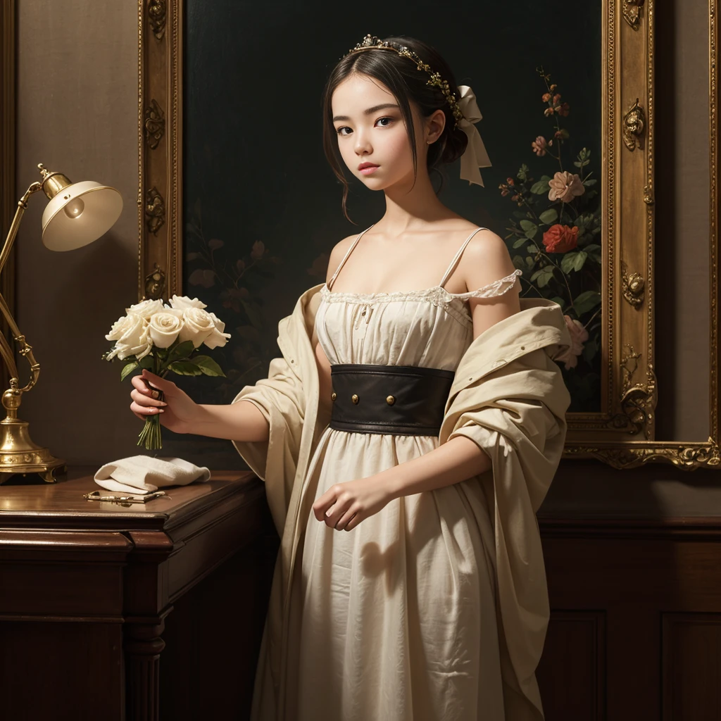 A masterpiece of the highest quality, featuring a girl holding an object.