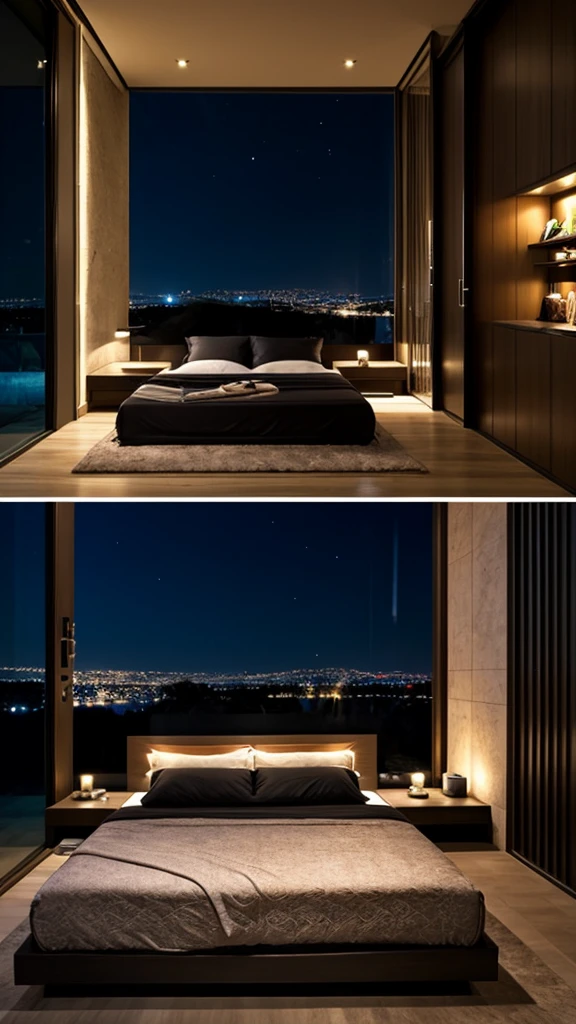 cool bedroom at night black