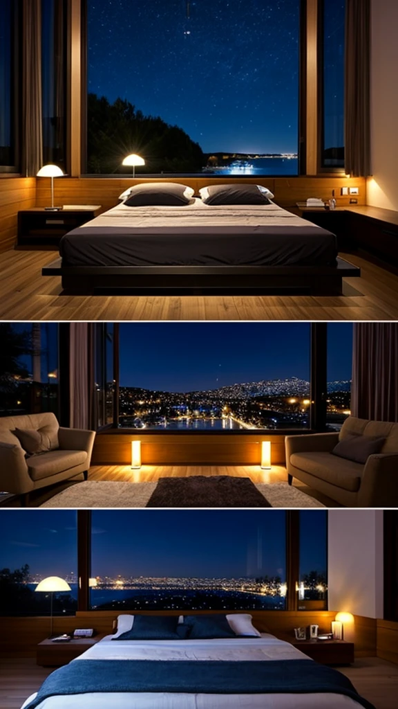 cool bedroom at night black
