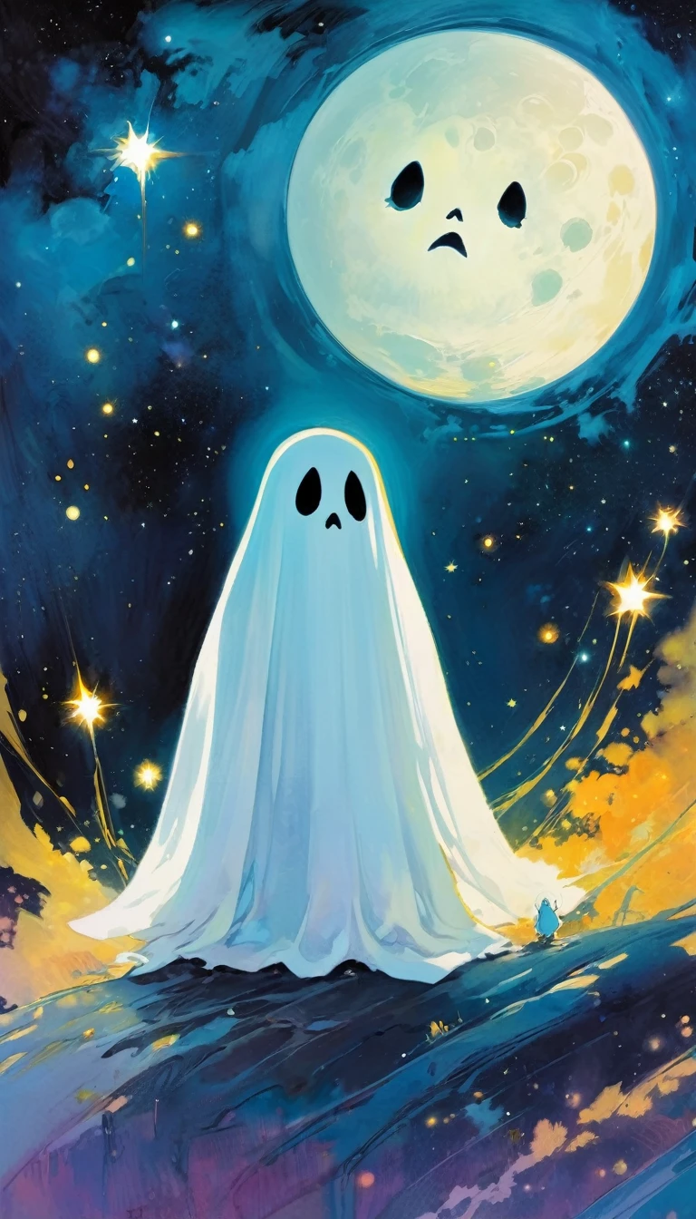ghost (art inspired in Skottie Young and Bill Sienkiewicz). oil painting)