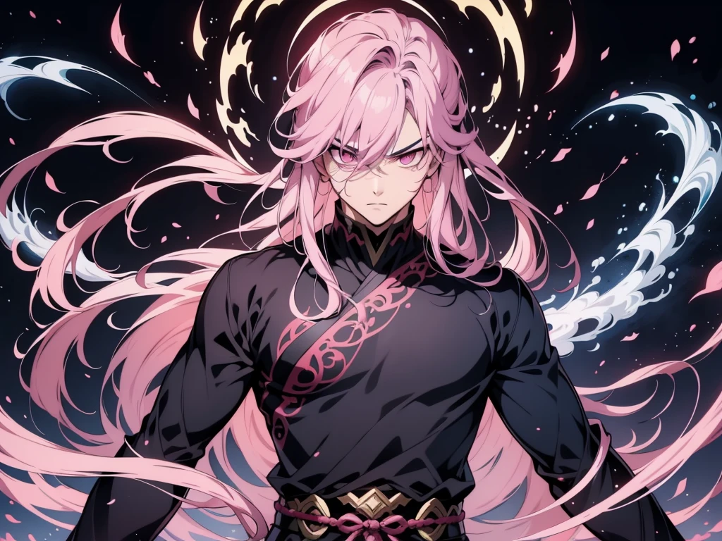 a boy , Face Focus, Single character, Height of anime characters，I have dark pink eyes. I am the strongest ancient holy body in history.，He has defeated countless supreme beings..，Protecting this world for a hundred years。Pity，without&#39;Resist the invasion of time。

