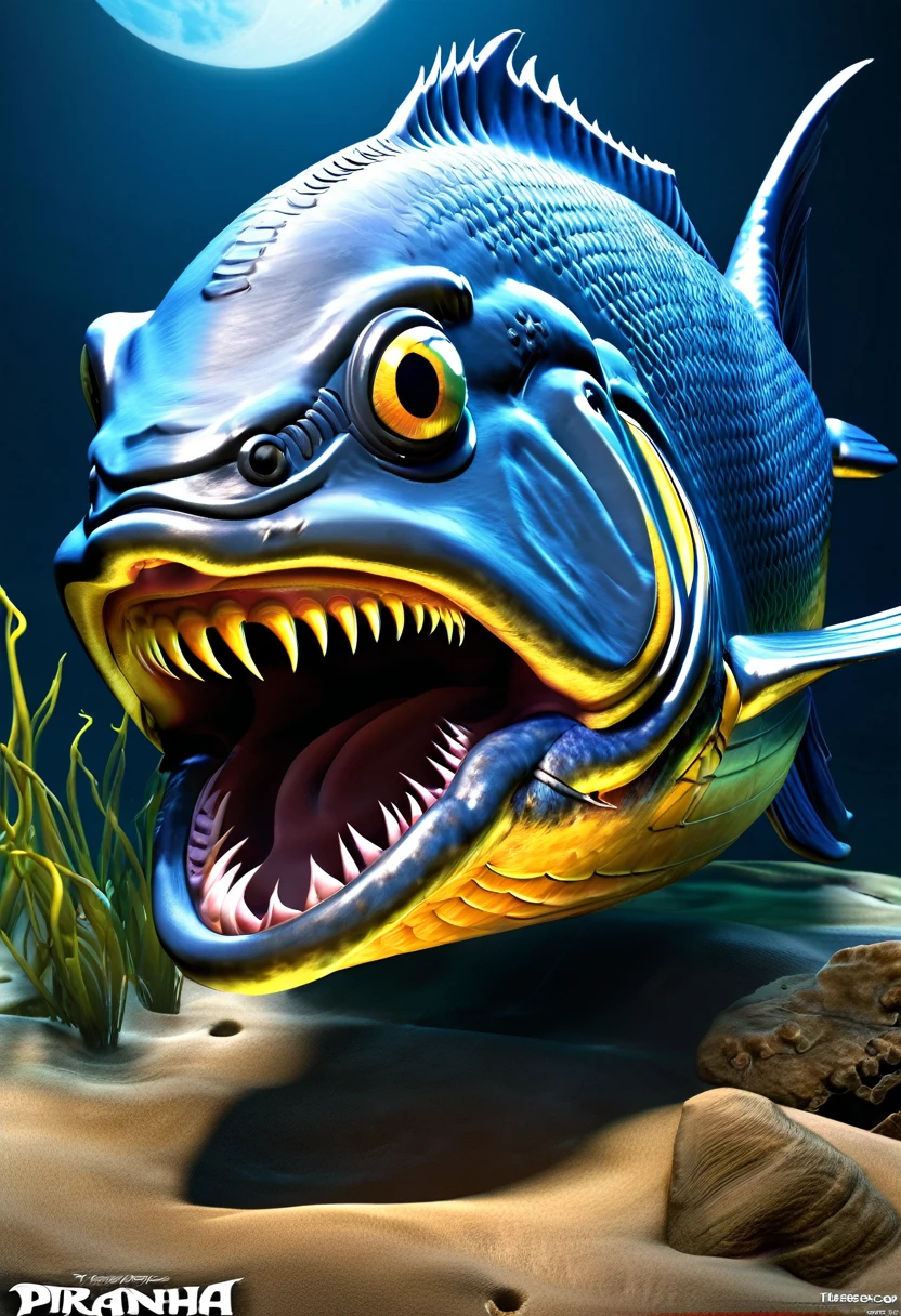 Piranha, The New Renaissance, Friend or Foe?, the rip of the moon, zbrush, shock art