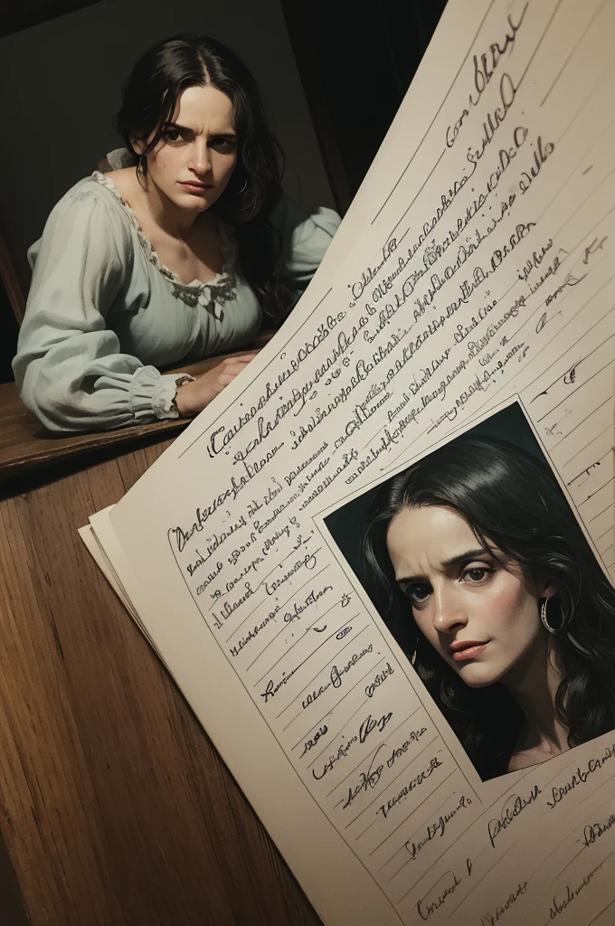 Comic,with legible handwriting and in Portuguese about the story of Mary Shelley