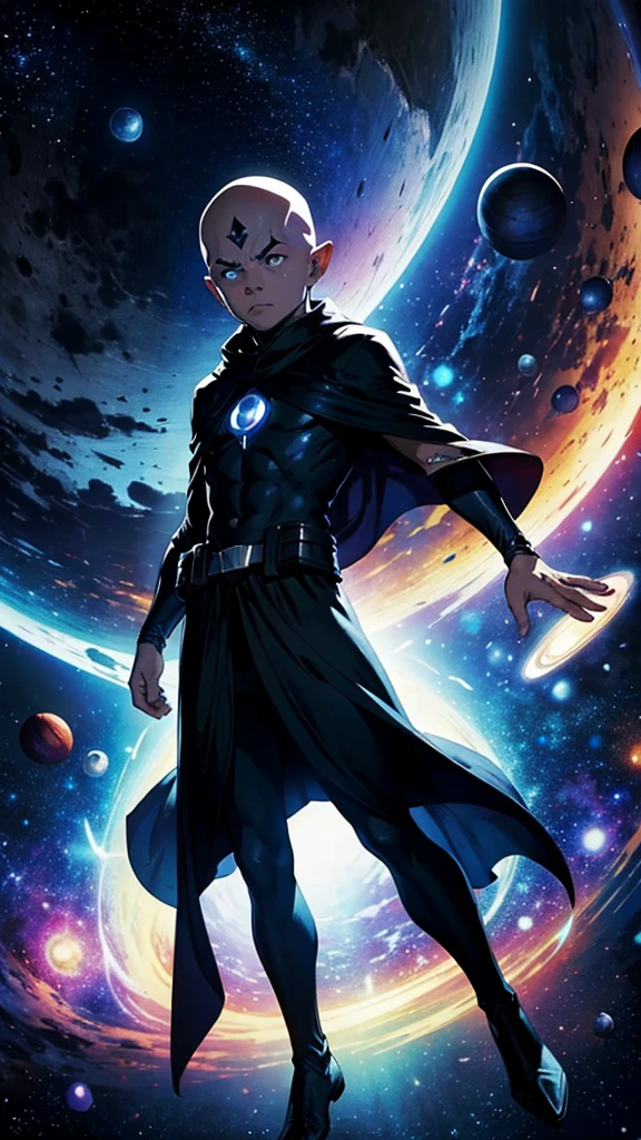 Dark uatu the watchers from marvel comics , in the middle of wide outter space
