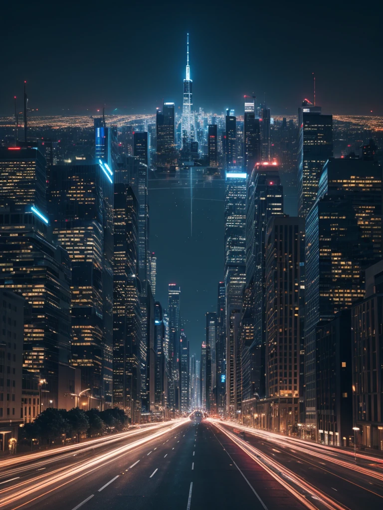 amazing lightingbolt beautiful woman, blue color, extremely huge bust, run on the empty street, luminous, reflective, hyper detailed, trending on artstation, intricate details, highly detailed, background big city with skyscrapers at night, super detail, ultra realistic, cinematic lighting, amazing, best color, perfect image high flying aerial top down view, photorealistic, a sprawling cityscape emerges, adorned with towering skyscrapers, photograph, advanced technology and bustling activity create a sense of awe and wonder, at night, super detail, ultra realistic, cinematic lighting, amazing, best color, perfect image perspective, by DamShelma