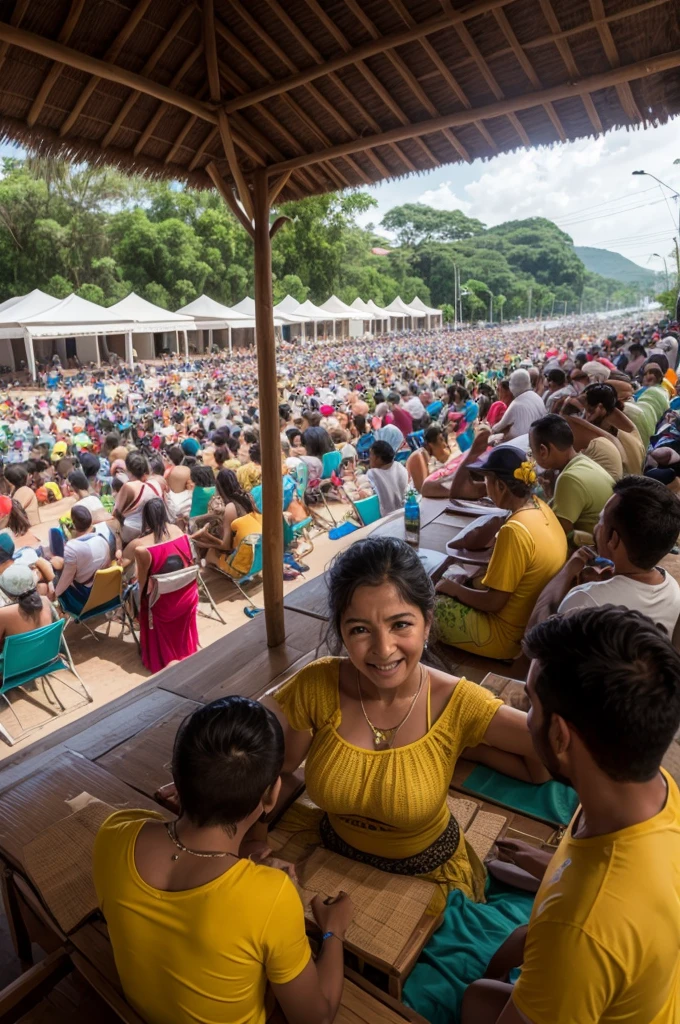 Arraiá June festival in a riverside community 