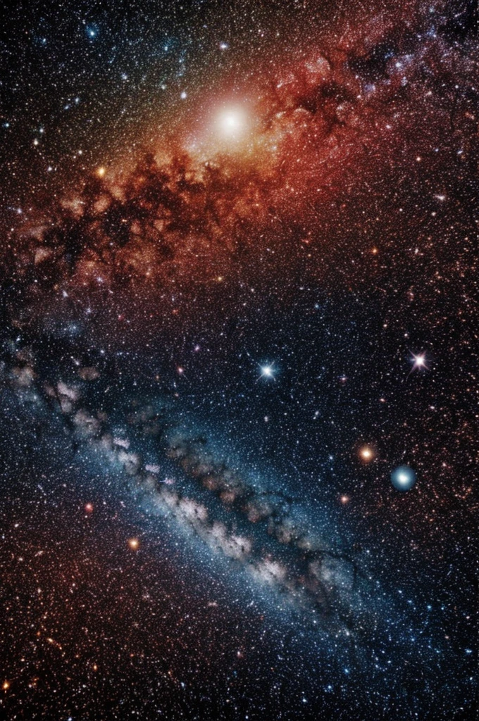 The cry of the universe with red blue yellow 