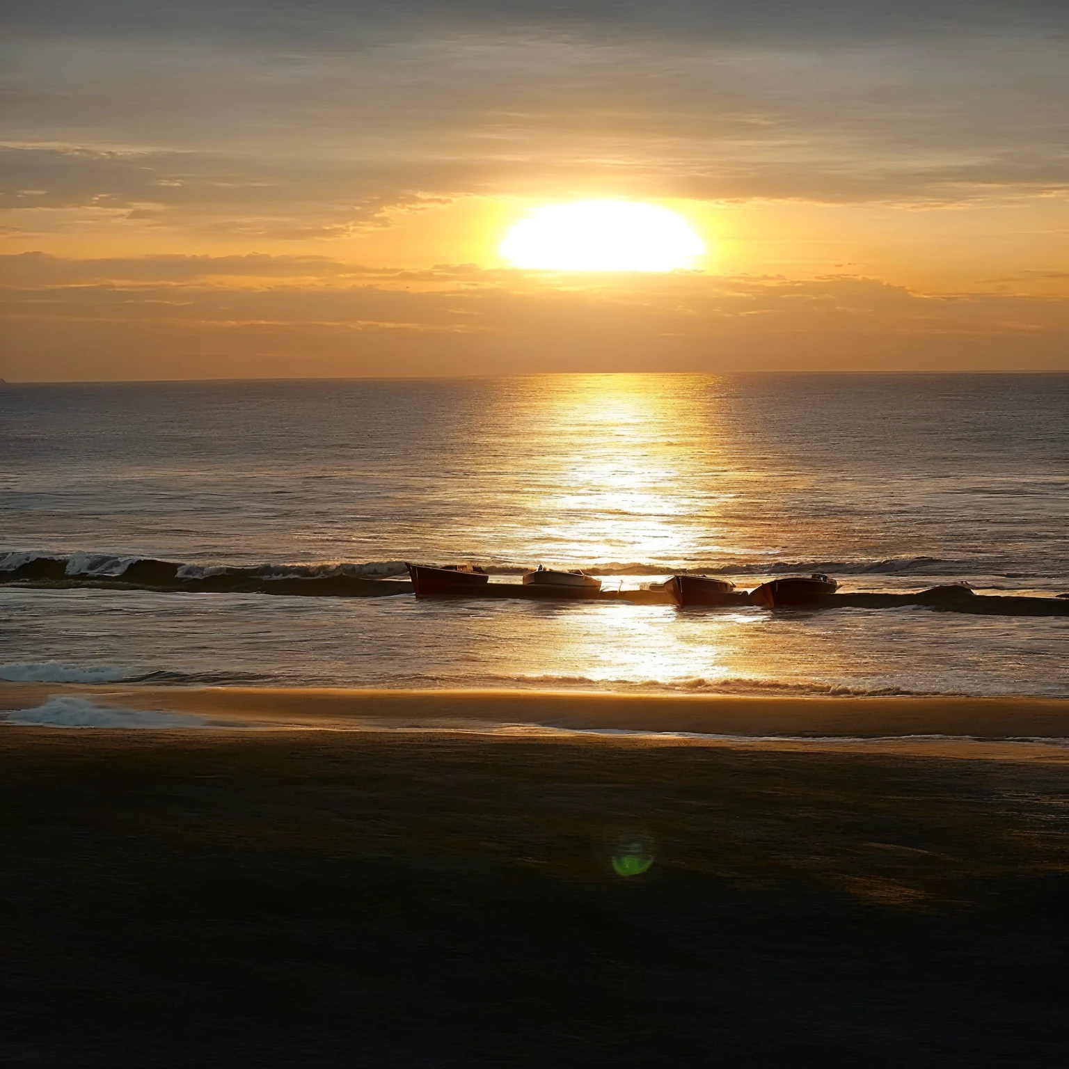 sunset over the ocean with a boat in the distance, morning golden hour, taken at golden hour, sun is shining, as the sun sets on the horizon, shining golden hour, sun set, at golden hour, sun shining, ( golden hour ), (golden hour), sunset light, at beach at sunset, seaview, sunrise light, sunlight glistening