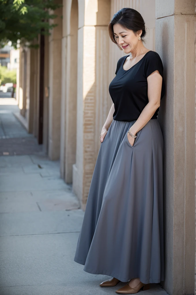 Long skirt woman in her 50s