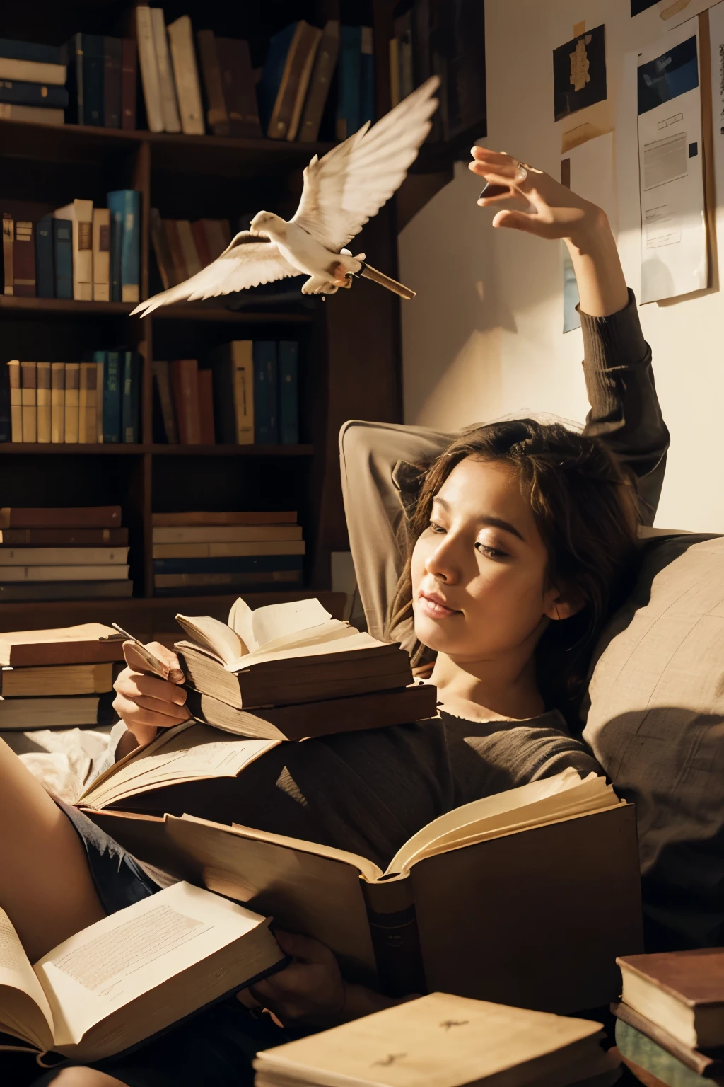 Books flying