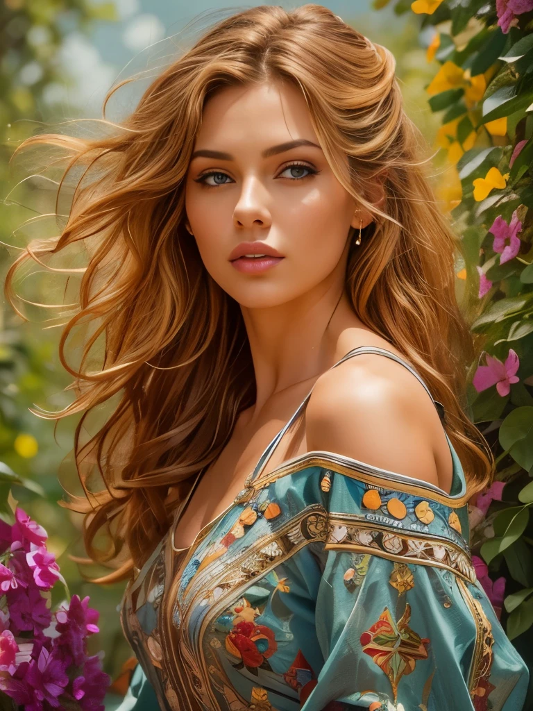 An ultra hot gorgeous European woman. Age 23. high quality, highly detailed, illustration, impasto, canvas, oil painting, fantasy,