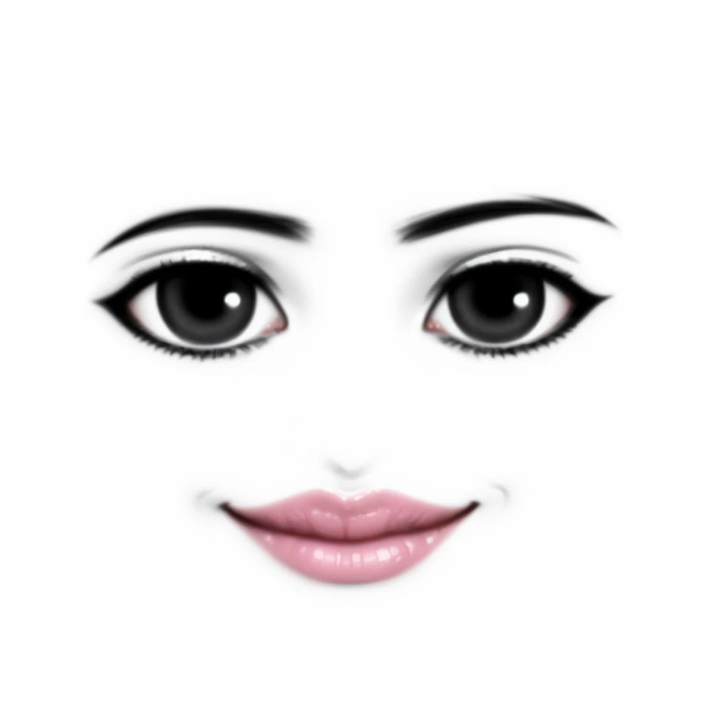 a close up of a face with a pink lip and a smile, face picture, perfect face template, smirking face, charming expression gesicht, with accurate face, face shown, face showing, pointed face and grey eyes, :9 detailed face: 8, pointed face, dedined face, normal face, stylized face, a face