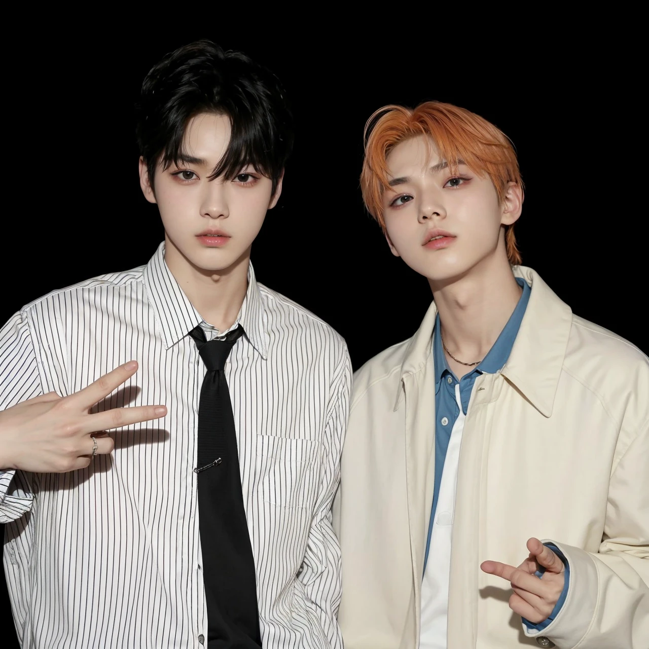 there is a young man sitting in a car with his arm on the seat, cai xukun, 1 7 - year - old boy thin face, male ulzzang, jinyoung shin, boy thin face, wan adorable korean face, yanjun chengt, south korean male, jinyoung shin aesthetic, kim doyoung, inspired by Bian Shoumin, hyung tae