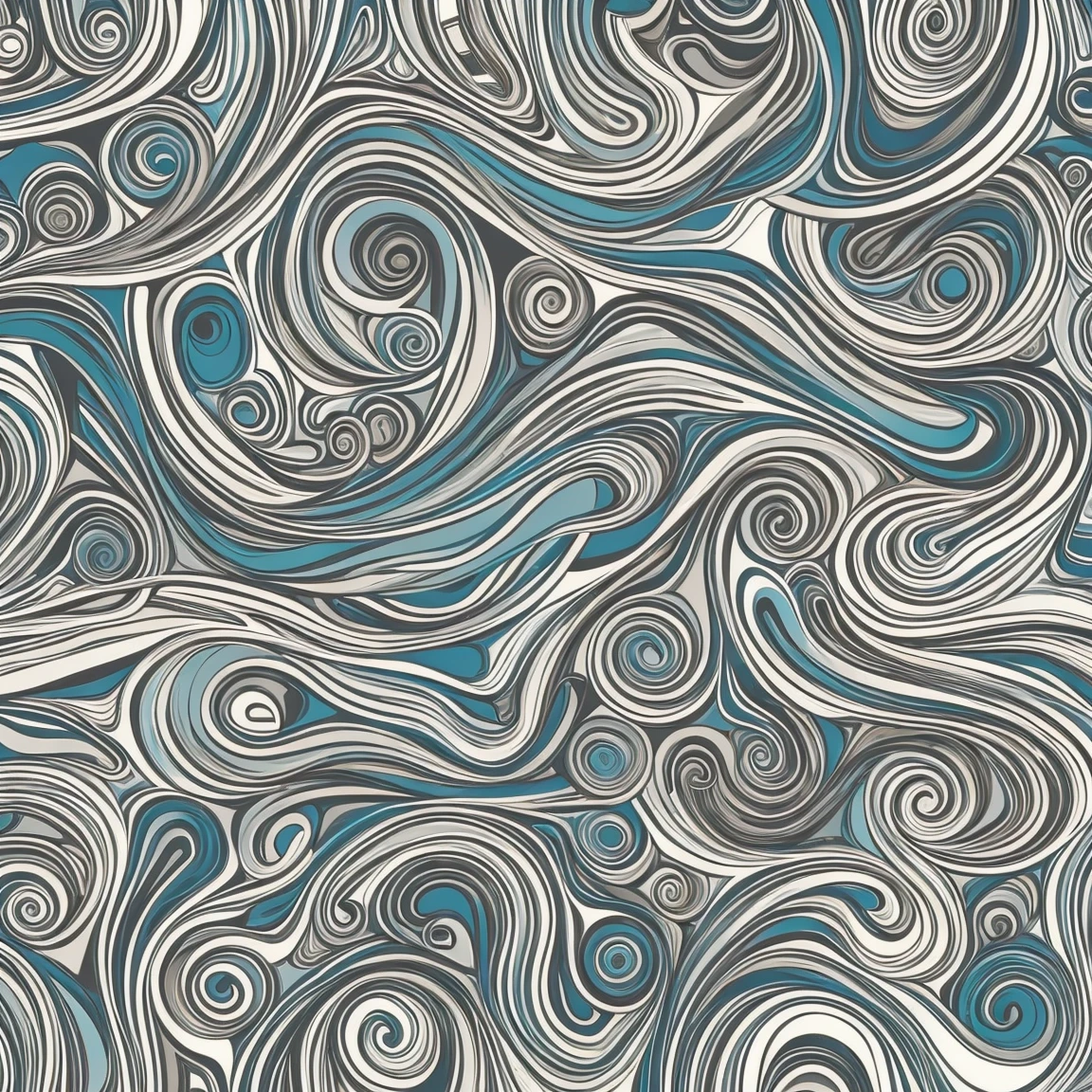 anime abstract flowing patterns, neutral cool colors, poster (posterCubes style:1), repeating pattern 