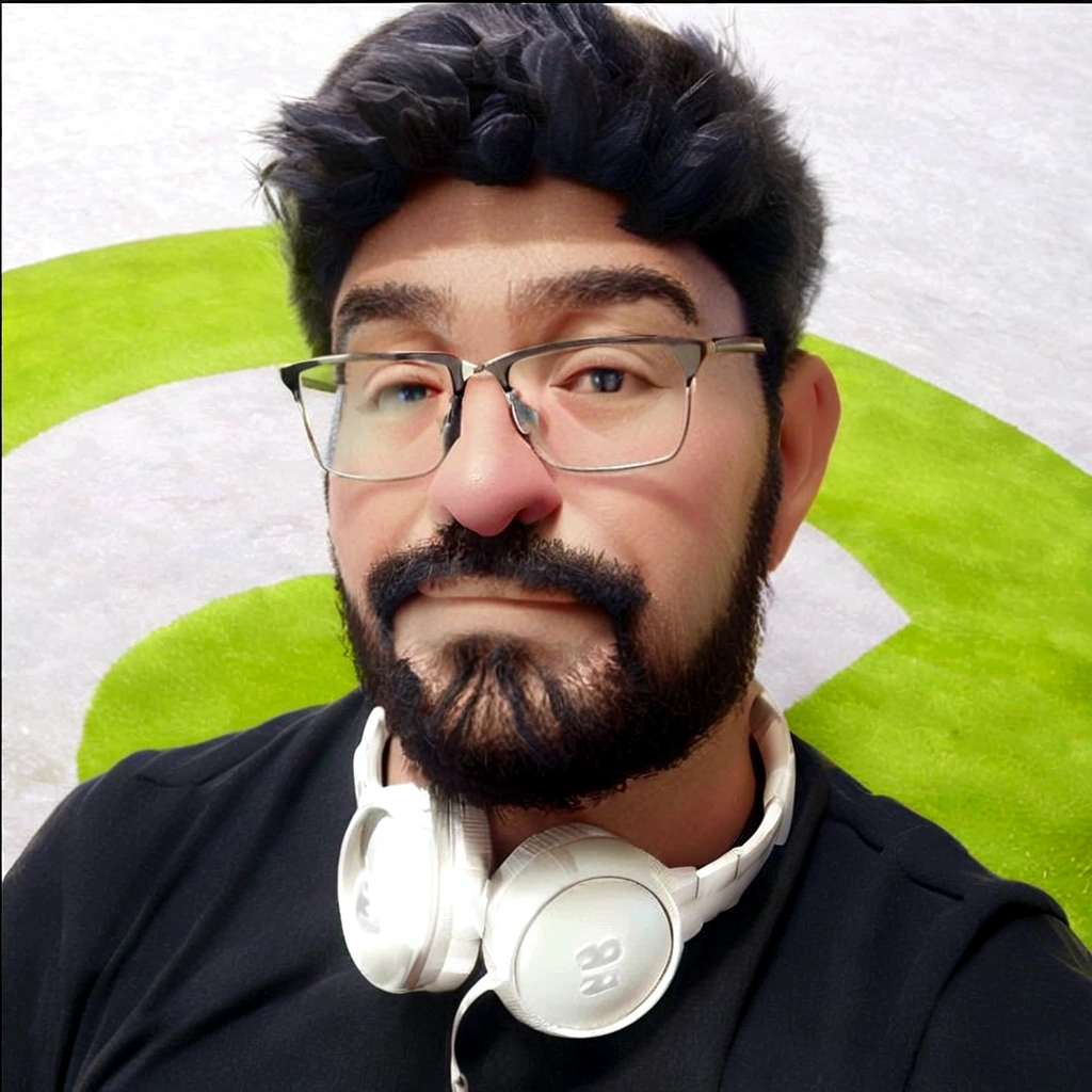 Cartoon character of a man in black glasses and blue shirt, an animated character, stylized character, animation style rendering, 3d stylized, Arnold Maya rendering, Stylized 3D rendering, toon render screenshot, 3d character, 3d character, Stylized 3D rendering, 3D character rendering, cartoon character, Personagem de close up, character posing, (Pixar-style) (master part:1.2) (bokeh) (best qualityer) (skin detailed) (detailed texture) (8K) (Argilla) (cinematic lighting) (sharp focus,Sit down and lift your upper body