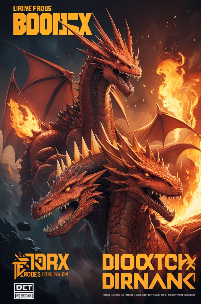 Cover with the Blox fruits logo with a fire-breathing dragon
