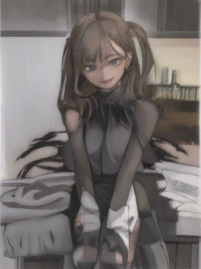 (best quality, masterpiece)+, ((masterpiece)), ((best quality)), ((highest quality)), ((ultra-detailed)), ((8k cg wallpaper)), ((extremely delicate and beautiful)), ((illustration)), (high resolution), 1lady, smile, black turtleneck sweater, small breasts, dark gray skirt, black pantyhose, detailed hands, sitting in office chair, office desk, looking at viewer, brown hair, blue eyes, dark skin, dark-skinned female, ponytail, hair tubes,the skirt is lifted up,lustful,sexy,ass up,nice ass,sexy secretary,spread legs,details, quality,an open shirt,spread legs in a skirt,a soaked s((masterpiece)), ((best quality)), ((highest quality)), ((ultra-detailed)), ((8k cg wallpaper)), ((extremely delicate and beautiful)), ((illustration)), (high resolution), 1lady, smile, pantyhose, detailed hands, sitting in office chair, office desk, looking at viewer, blue eyes, black skirt, raised (a hot secretary, pencil skirt, stockings, sitting on a white sofa, surrounded by five dark-skinned men who desire ???), (best quality,4k,8k,highres,masterpiece:1.2), ultra-detailed,(realistic,photorealistic,photo-realistic:1.37), passionate, confident, seductive expression, alluring eyes, luscious lips, flawlessly styled hair, elegant black blouse, perfectly tailored silhouette, high heels, stockings, luxurious satin stockings, shapely legs, sensual poses, yearning eyes, desire-filled gaze, muscular physique, chiseled features, alluring smiles, intense longing, dark and mysterious presence, masculine energy, vibrant colors, warm lighting, spread her legs, pantyhose, mommy, milf sexyThere is a beautiful woman in an office setting. She has stunning, detailed eyes and lips, and she's wearing a flirtatious smile. Her blonde hair is perfectly styled. She's dressed in a sexy secretary outfit, complete with a pencil skirt, stockings, and high heels. As she sits on a white sofa, surrounded by five dark-skinned men, desire fills the air. The office desk is cluttered with papers and a computer, and the windo
