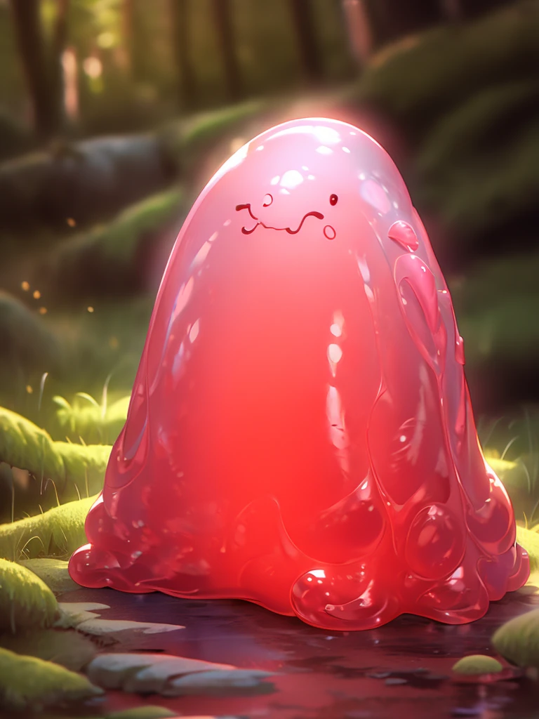 Red Slime, Large Breast, monster girl, full body