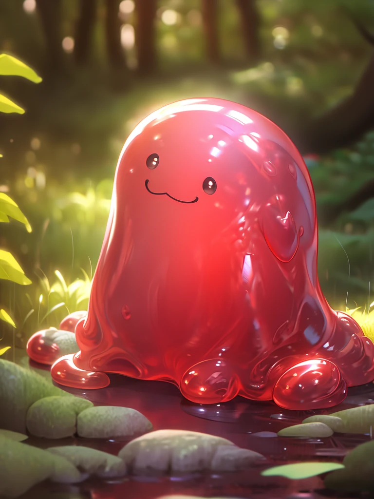 Red Slime, Large Breast, monster girl, full body