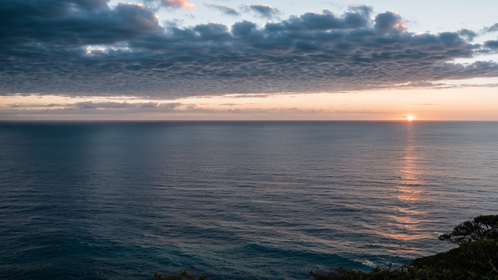 View of the ocean at sunset