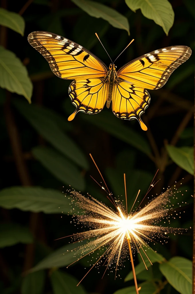 butterfly dust fire spark 