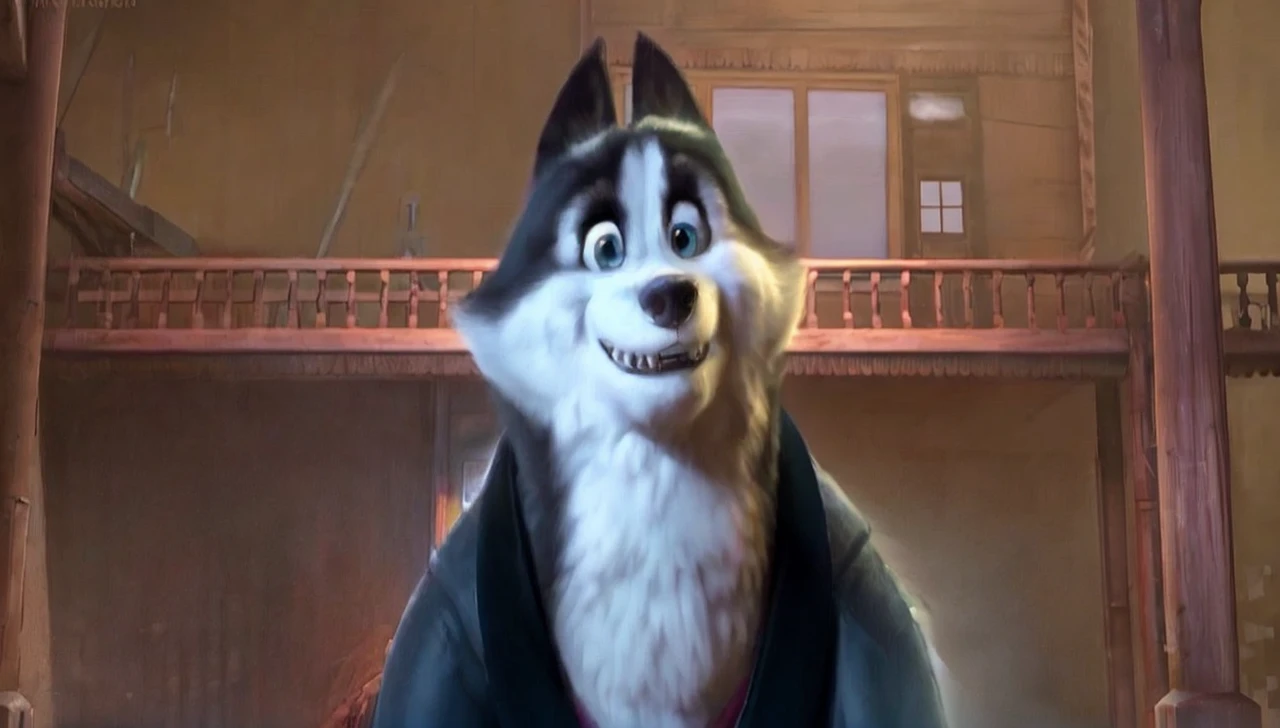 a heroic husky dog in a winter jacket, sled dog, smiling, athletic rescuer in the Arctic, detailed facial features, realistic, photorealistic, 8k, best quality, masterpiece, highly detailed, sharp focus, ultra-fine details, vivid colors, dynamic lighting, dramatic atmosphere, cinematic composition