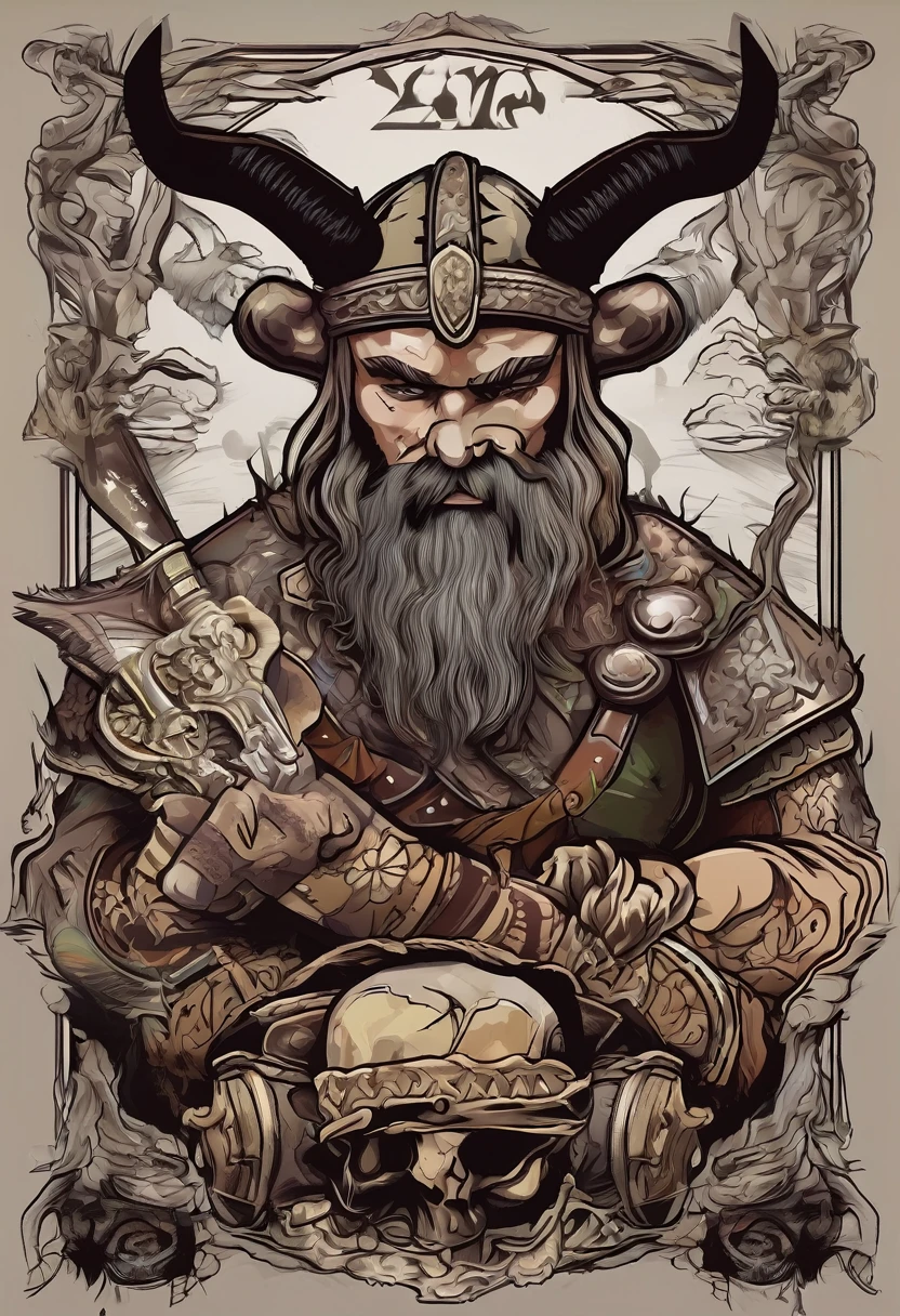 Os Vikings, Known for his fierce and brutal ways, take a moment to celebrate your achievement by drinking from the skulls of your enemies. The contrast between their wild appearance and the delicate skulls creates a striking image.