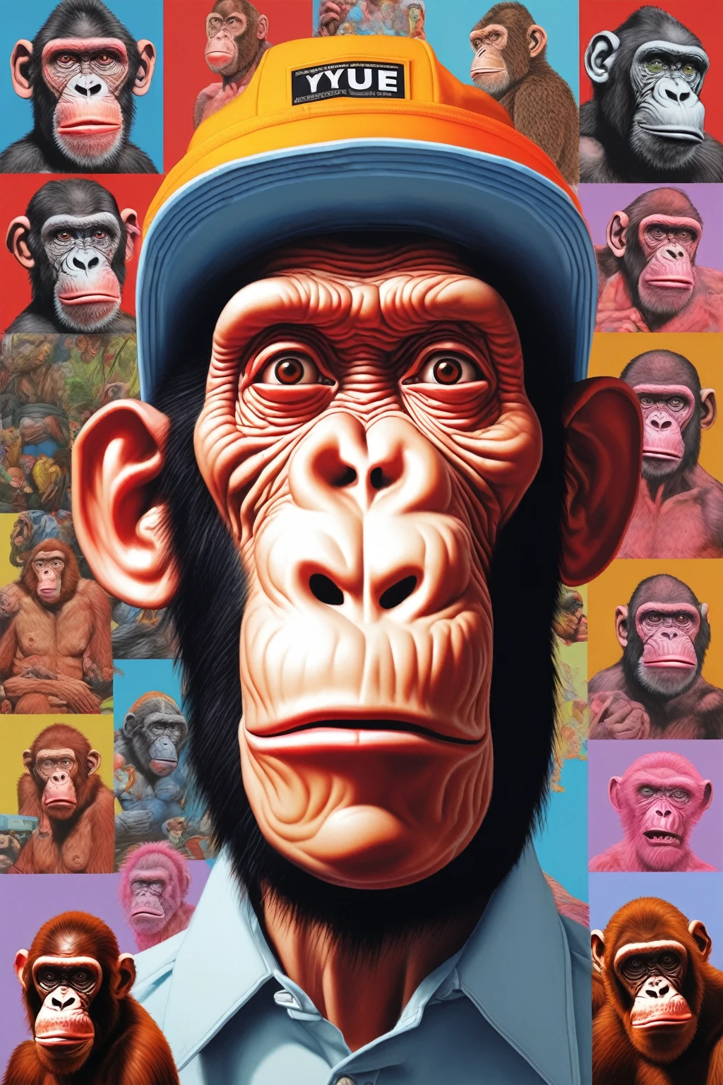 APE NFT HIGH QUALITY , bored ape , Alex Gross Style - Yue Minjun Tyler le créateur craint et déteste le style de magazine étourdi