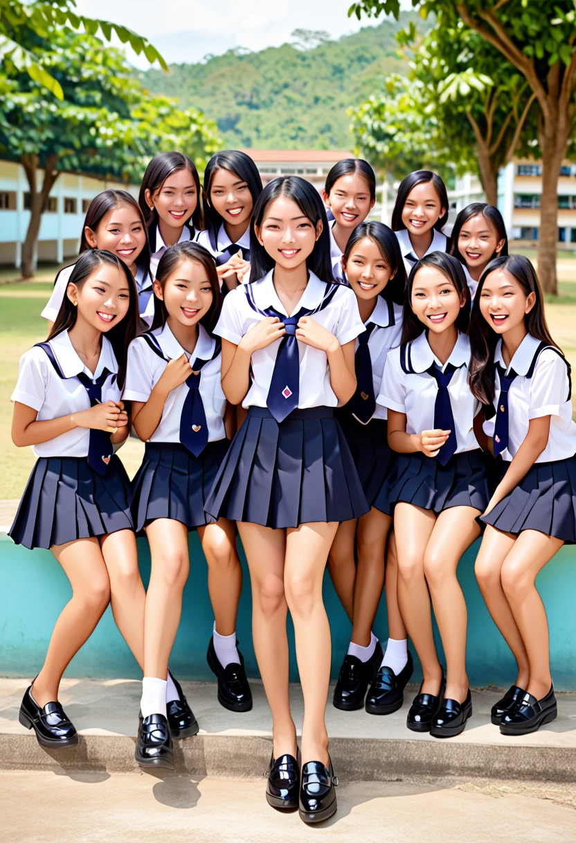 schools in thailand,Woman showing pussy Many student friends