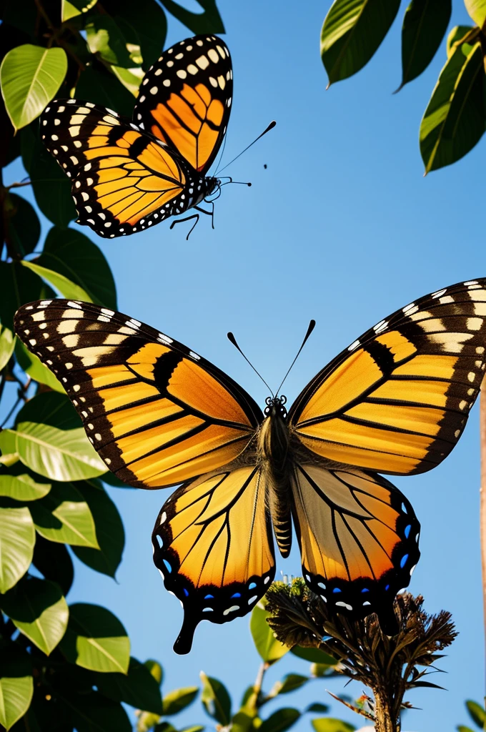 Butterfly flies from totem place in life