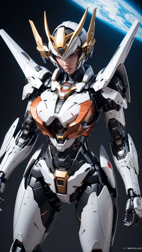 Textured skin, Super Detail, high details, High quality, Best Quality, hight resolution, 1080p, hard disk, Beautiful,(Super Heroine),(Mecha Queen),Oppai Missile,beautiful cyborg woman,Mecha Cyborg Girl,Battle Mode,Girl with a Mecha Body,She wears a battle cyborg mech with a weapon,Fulll body Shot
