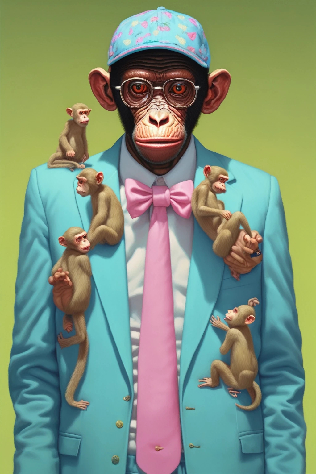 Alex Gross Style - Yue Minjun Monkey Dressed As Tyler The Creator Fears And Hates Dizzy Magazine Style