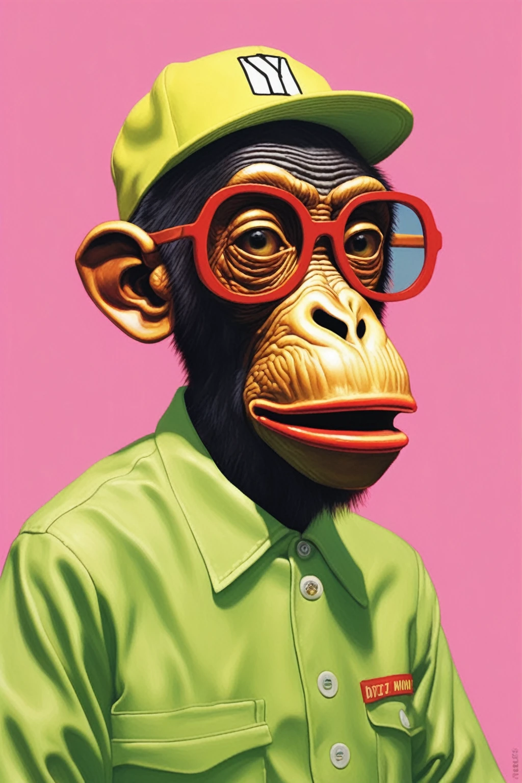 Alex Gross Style - Yue Minjun Monkey Dressed As Tyler The Creator Fears And Hates Dizzy Magazine Style