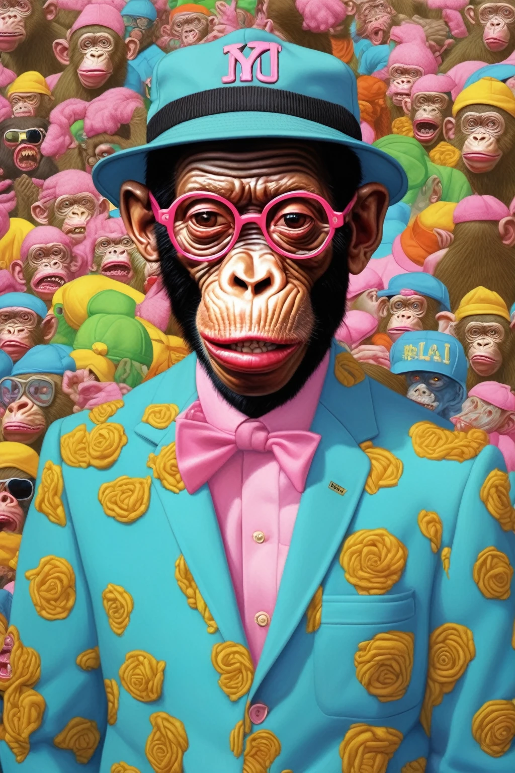Alex Gross Style - Yue Minjun Monkey Dressed As Tyler The Creator Fears And Hates Dizzy Magazine Style