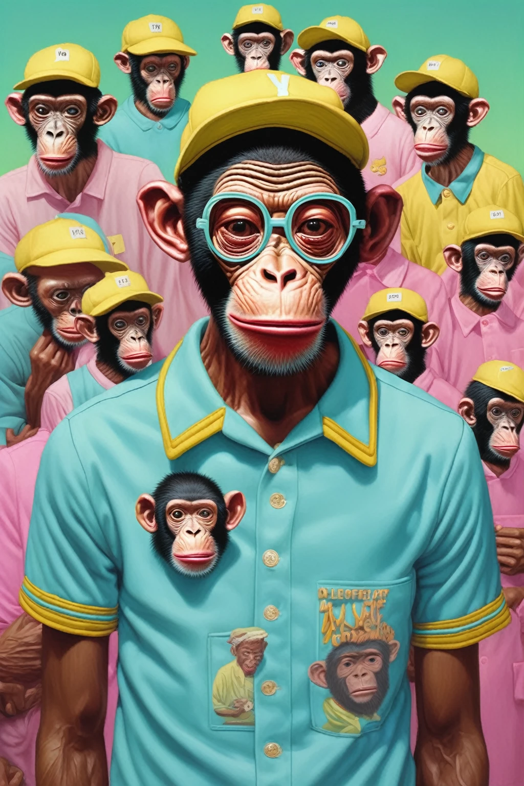 Alex Gross Style - Yue Minjun Monkey Dressed As Tyler The Creator Fears And Hates Dizzy Magazine Style