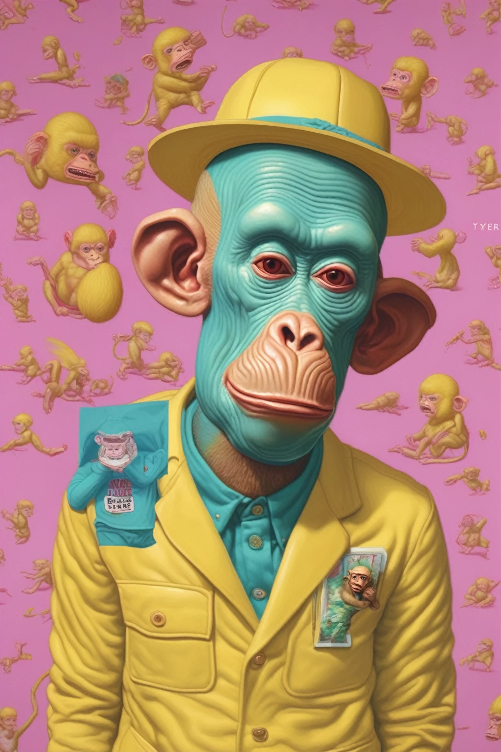 Alex Gross Style - Yue Minjun Monkey Dressed As Tyler The Creator Fears And Hates Dizzy Magazine Style