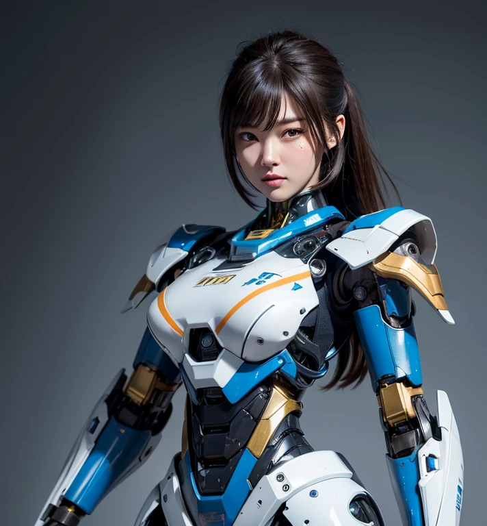 Textured skin, Super Detail, high details, High quality, Best Quality, hight resolution, 1080p, hard disk, Beautiful,(Super Heroine),(Mecha Queen),Oppai Missile,beautiful cyborg woman,Mecha Cyborg Girl,Battle Mode,Girl with a Mecha Body,She wears a battle cyborg mech with a weapon,Fulll body Shot