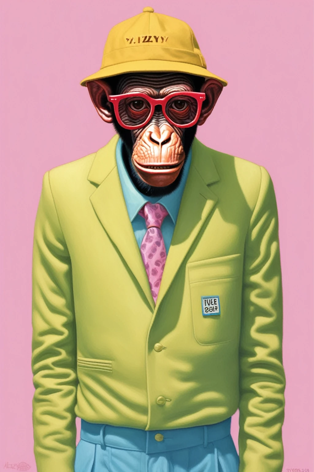 Alex Gross Style - Yue Minjun Monkey Dressed As Tyler The Creator Fears And Hates Dizzy Magazine Style