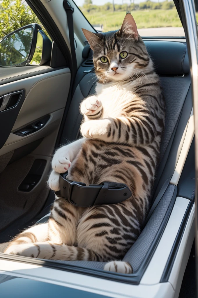 Cat riding in a car