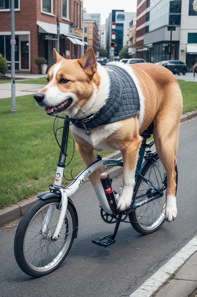 Dog riding a bike