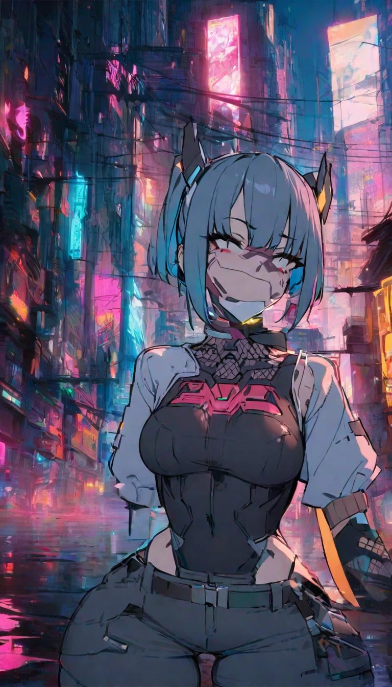 (masterpiece, best quality:1.2), 1girl, solo, cyberpunk girl